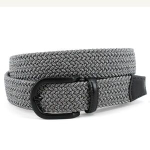 TORINO Grey and Black Woven Belt-36